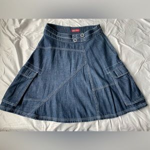 Faded Glory A-Line Knee-Length Denim Skirt